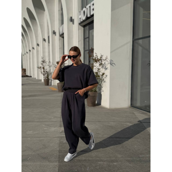 Жіночий костюм oversize лакоста дабл фейс, колір лайм one size