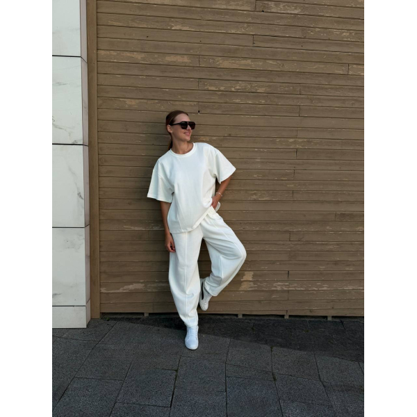 Жіночий костюм oversize лакоста дабл фейс, колір лайм one size