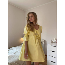 Жіноча сукня з бавовни з підкладкою, колір жовтий 42-46