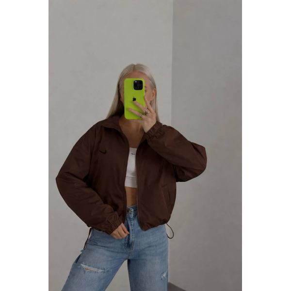 Жіноча вітровка oversize плащовка, колір шоколад 42-46