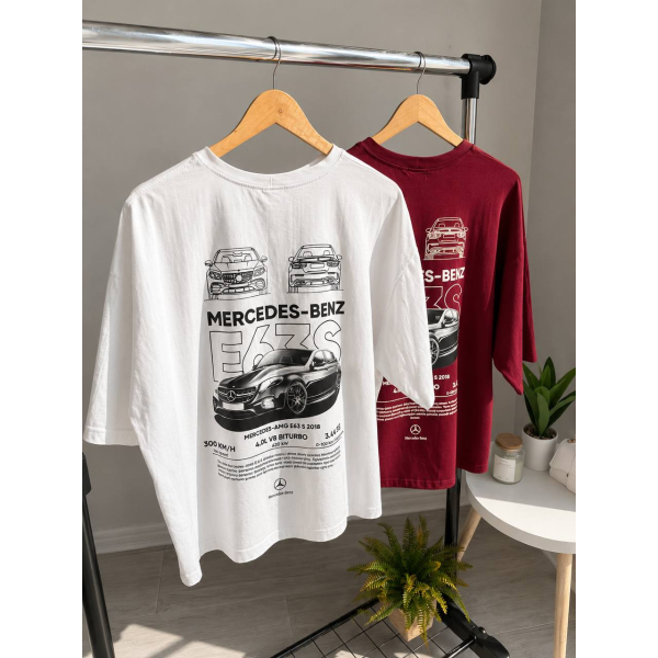 Жіноча футболка oversize турецький кулір принтом, колір білий 42-50