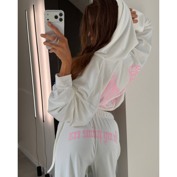 Жіночий костюм oversize велюр 3D-накатка, колір чорний 42-46
